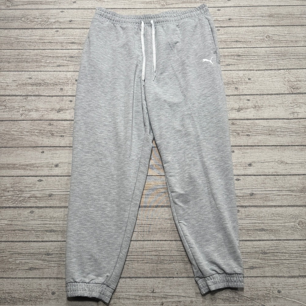 Puma Sweatpants Men's XL Gray Fleece Lined Athletic Sportswear Training Workout